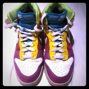 Nike vintage multi colored leather high tops